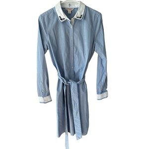Brooks Brothers Striped Cotton Shirt Dress Size 8